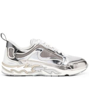 Sandro Flame-Detail Paneled Sneakers - White