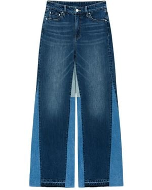 Hey Joanie Weite Shadow Split Jeans - Blau