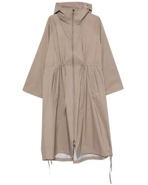 Herno Drawstring-Waist Hooded Coat - White