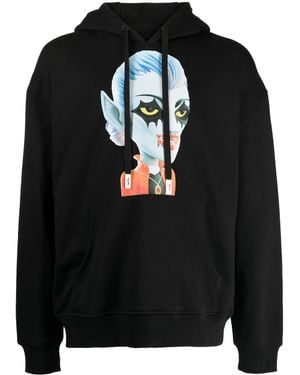 Haculla Matilda-Print Cotton Hoodie - Black