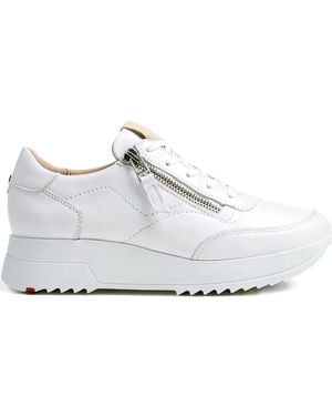 Lloyd Dame Zip-Detail Trainers - White