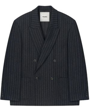 Nanushka Anselm Pinstripe Double-Breasted Blazer - Blue