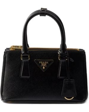 Prada Mini Galleria Leather Tote Bag - Black