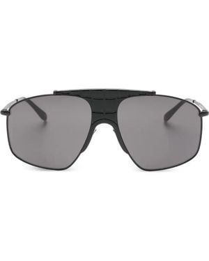 Alaïa Textured Browline Sunglasses - Grey