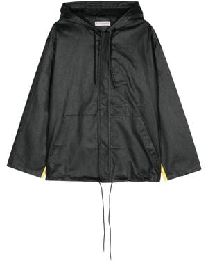 Walter Van Beirendonck Chaqueta Stop Con Capucha Y Logo - Negro