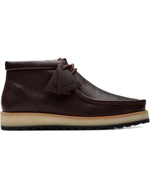 Clarks Leather Lace-Up Desert Boots - Brown