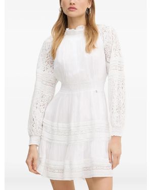 Guess Lace-Trimmed Mini Dress - White