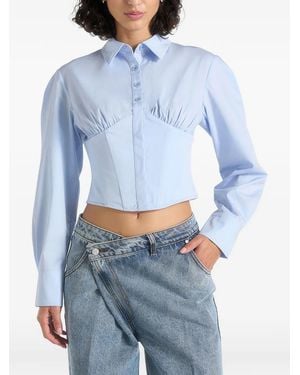 Manière De Voir Margot Corset Cotton Shirt - Blue