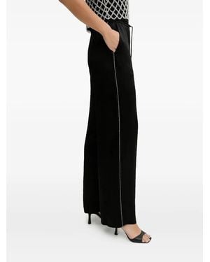 Pinko Side-Stripe Satin Pants - Black