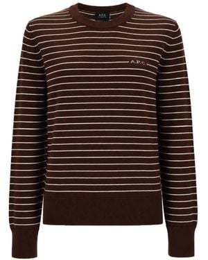 A.P.C. Gestreifter Pullover - Braun