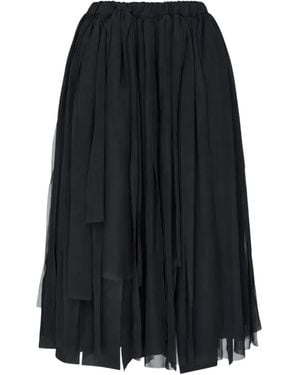 Comme des Garçons Layered Panelled Midi Skirt - Black
