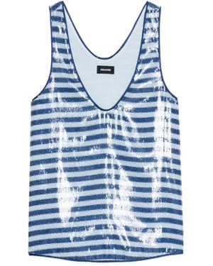 Zadig & Voltaire Tarys Sequin Tank Top - Blue