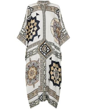 CAMILLA Tile Style-print kaftan dress - Blanco