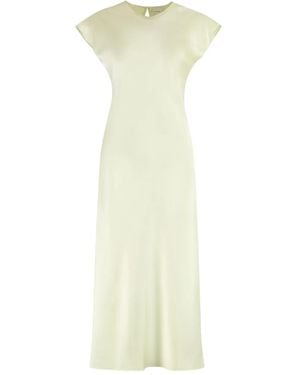 Calvin Klein Keyhole-Back Satin Midi Dress - White