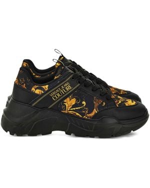 Versace Jeans Couture Sports Shoes With 'Barocco' Print - Black