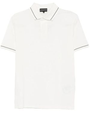 Emporio Armani Polo Shirt With Contrasting Trim - White