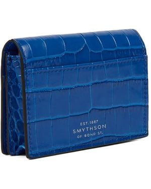 Smythson Mara Snap-Closure Cardholder - Blue
