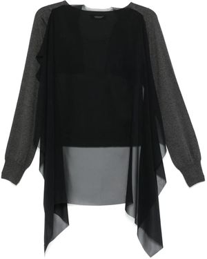 Undercover Cashmere-Silk Blend Cape-Back Jumper - Black