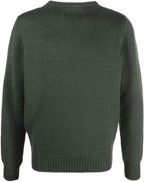 Dell'Oglio Merino Knit Crew Neck Jumper - Green