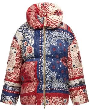 Roberto Cavalli Bandana-Print Puffer Jacket - Red