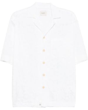 Tintoria Mattei 954 Floral-Jacquard Short-Sleeve Shirt - White