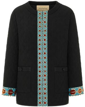 Valentino Garavani Quilted Sequin-Embellished Jacket - Black