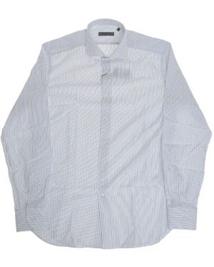 Corneliani Striped French-Collar Shirt - Grey