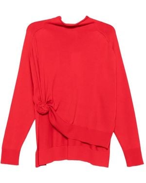 Magda Butrym Rosette-Detail Asymmetric Sweater - Red