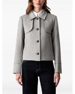 Morgan Button-Up Collared Jacket - Gray