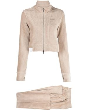 Izzue Logo-Appliqué Corduroy Set - White