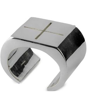 Parts Of 4 Plated Crescent Plane Cuff Bracelet - Grey