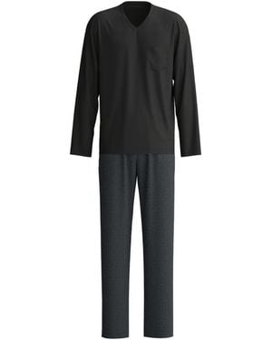 CALIDA Pijama Con Cuello En V Y Bolsillo - Negro