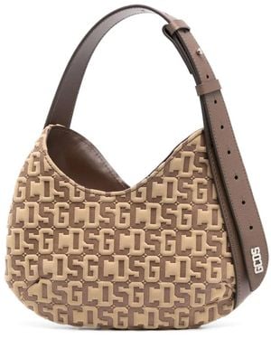 Gcds Comma Monogram-Embossed Small Shoulder Bag - Brown