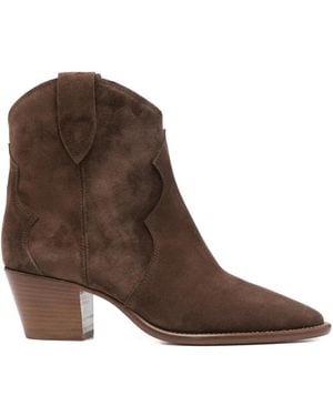 Anna F. Botas Con Puntera En Punta - Marrón
