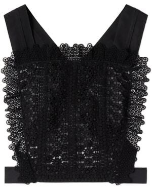 Lanvin Lace-Detail Sleeveless Top - Black
