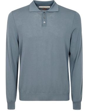 Alpha Industries Long-Sleeve Button Polo Shirt - Blue