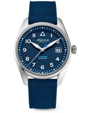 Alpina Startimer Pilot Solarmetre 38Mm Watch - Blue