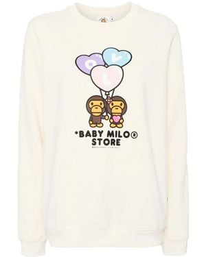 A Bathing Ape Baby Milo Crew Neck Sweatshirt - White
