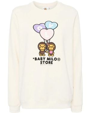 *BABY MILO® STORE BY *A BATHING APE® Baby Milo Crew Neck Sweatshirt - Natural