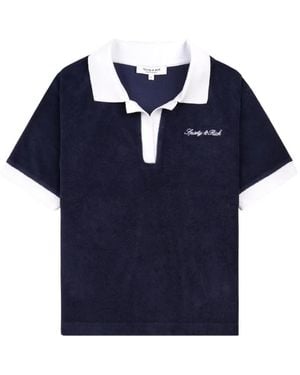Sporty & Rich Logo-Embroidered Terry Polo Shirt - Blue