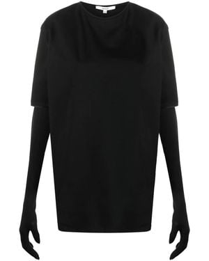 MANURI Glove-Sleeve T-Shirt - Black