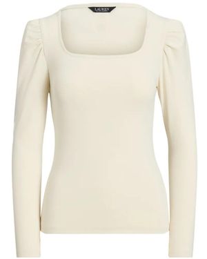 Ralph Lauren Puffed-Sleeve Square T-Shirt - White