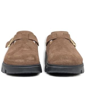 Birkenstock Boston Suede Mules - ブラウン