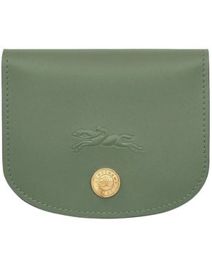 Longchamp Embossed-Logo Cardholder - Green