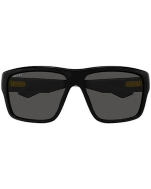 Gucci Occhiali Da Sole Rettangolari - Nero