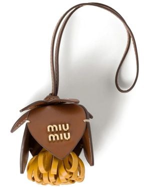 Miu Miu Taschenanhänger Mit Logo - Braun