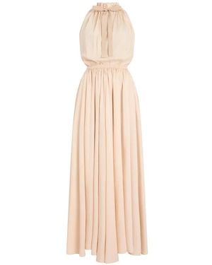Patou Open-Back Halterneck Maxi Dress - White