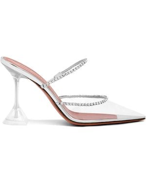 AMINA MUADDI Gilda 95Mm Crystal-Embellished Pumps - White