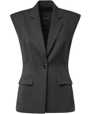 Pinko Sleeveless Single-Breasted Blazer - Black