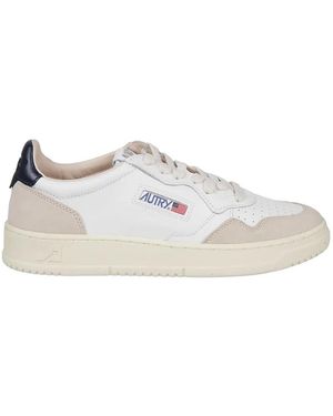 Autry Medalist Panelled Leather Trainers - White